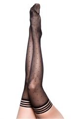 Kixies Ally Size B Thigh-Highs with Retro Polka Dot Design Hosiery